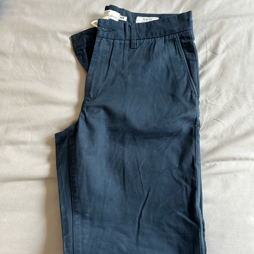 H&M Slim Fit Navy Chinos